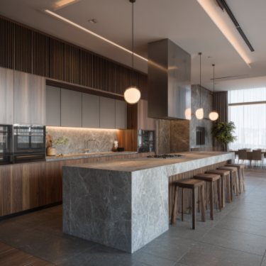 Salón amplio con grandes ventanales