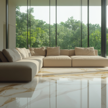 Cocina integrada con isla y madera natural